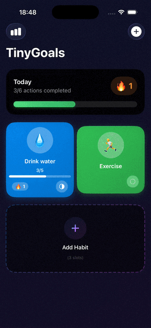 TinyGoals habit tracking